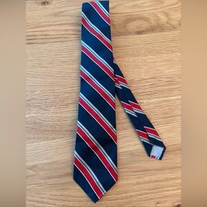 Christian Dior‎ Men's Dark Blue Striped Silk Tie